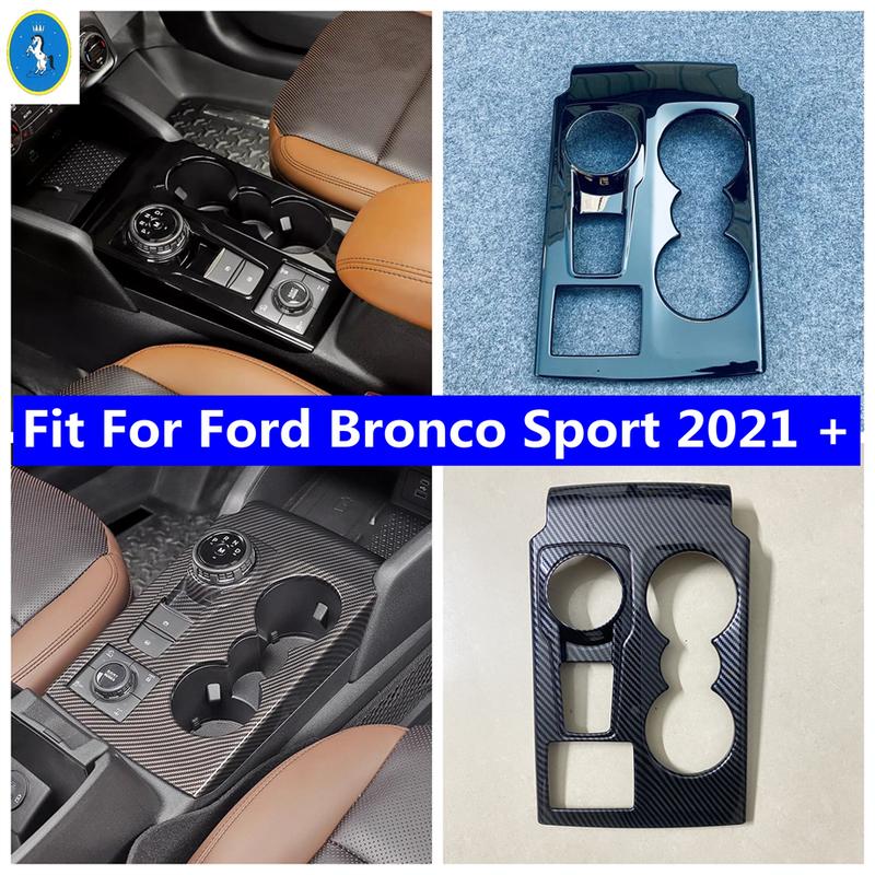 ABS Black Center Control Gear Shift Panle Front Water Cup Holder Cover For Ford Bronco Sport - 2025 Car Accessories