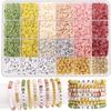 Style DIY Clay Beads Bracelet Making Kit Friendship Golden Letter Beads Kit for Jewelry Making Women Teen Girls Birthday Gift