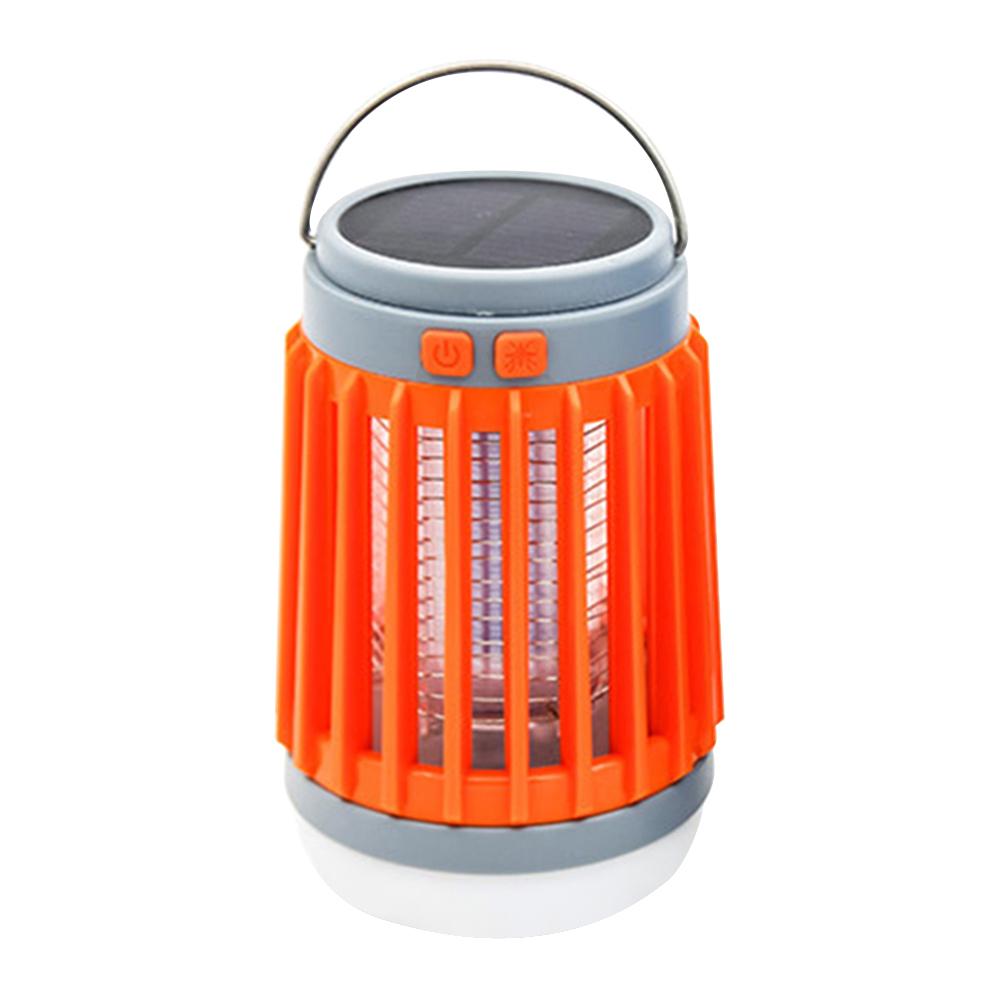 Solar Powered Shock Mosquito Killer USB Charging Fly Swatter Zapper 4 Lighting Modes Light Last Up To 20H for Home Office