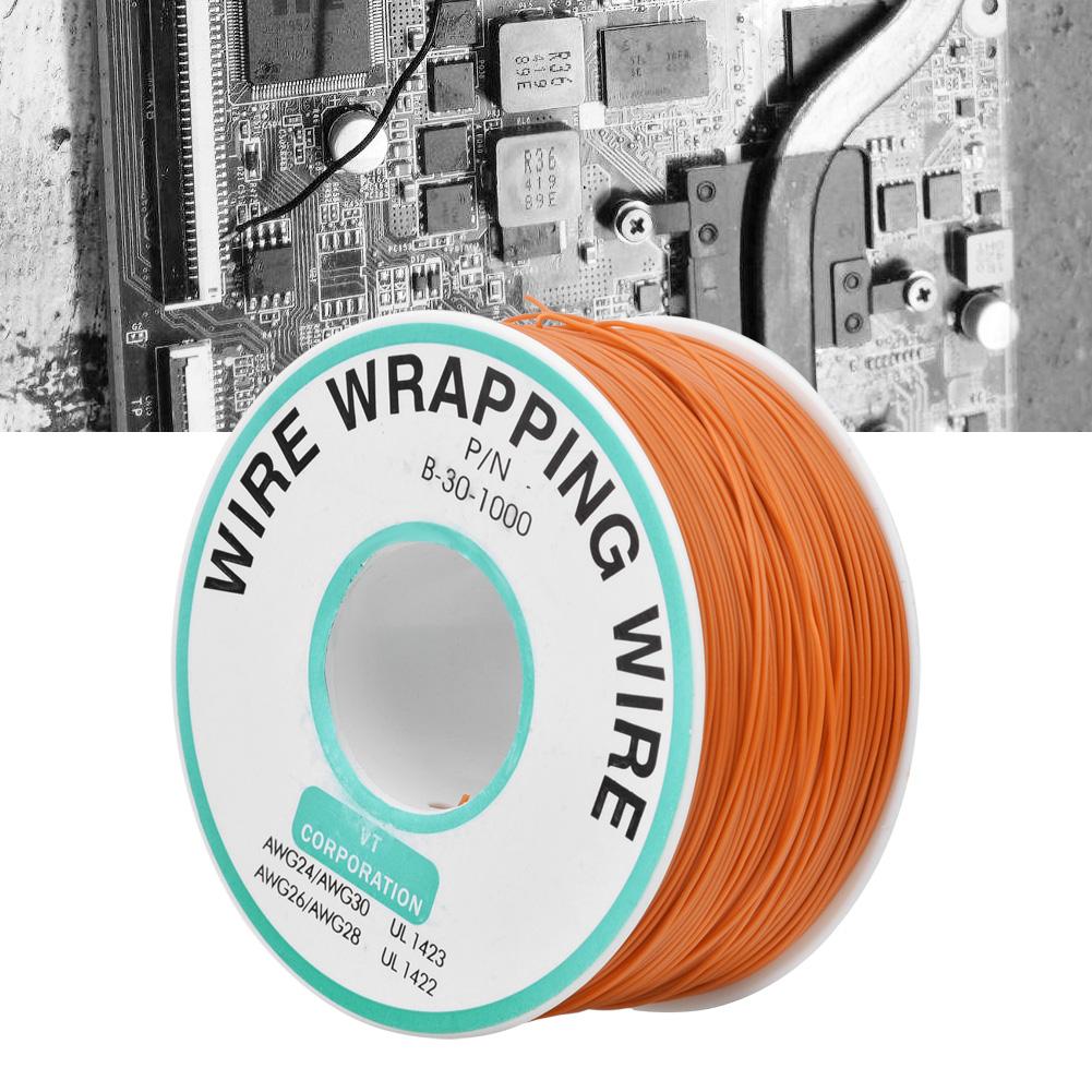 Orange OK Wire Printed Circuit Board Repairing Low Resistant 30AWG Wrapping Jumper Wire 300m