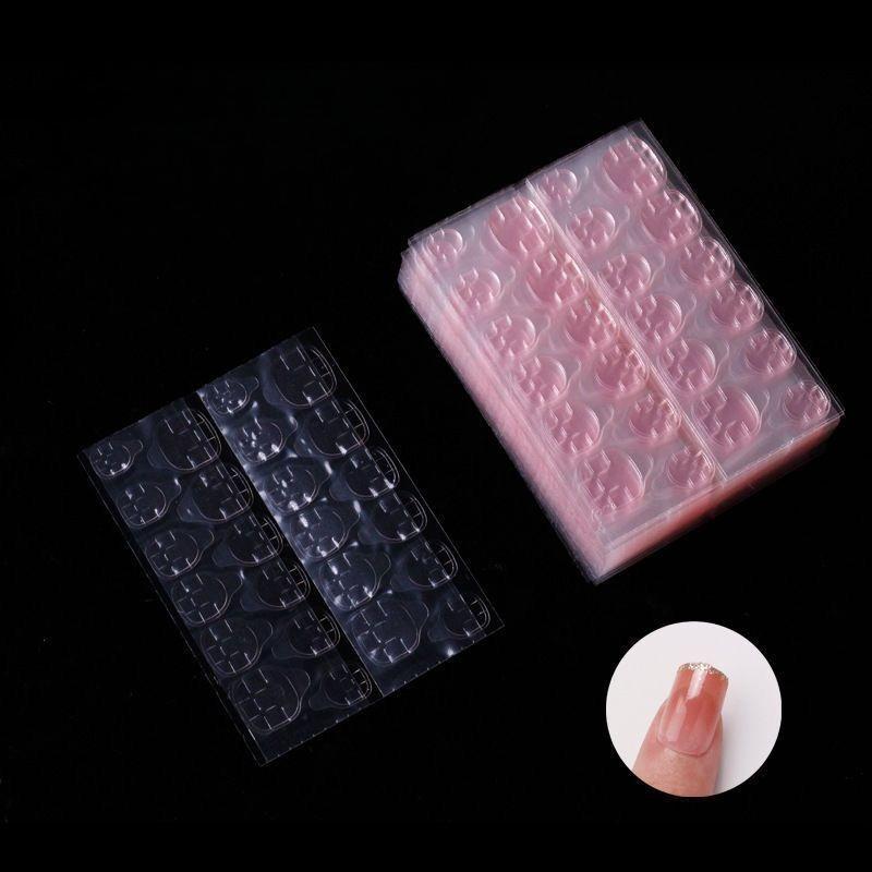 Специальный водостойкий, прочный, прозрачный и невидимый двусторонний скотч для ношения нейл-арта, розовый желейный двусторонний скотч Conventional 50pcs