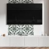 Vinyl Panel with Decor for Kitchen or Bathroom 100x50 cm Plant Pattern in Tile