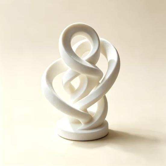 Zeitgenössische Büro Schreibtisch Dekoration Moderne Abstrakte Verdrehte Statue, 3D Gedrucktes Unendlichkeits-Twist-Ornament, Minimalistisches Weißes Band Ornament Künstlerisch
