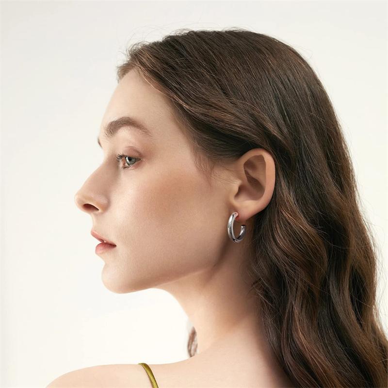 CAOSHI Fashion Lady Everyday Earrings Simple Design Silver Color Accessories for Women All Match Trend Jewelry for Engagement