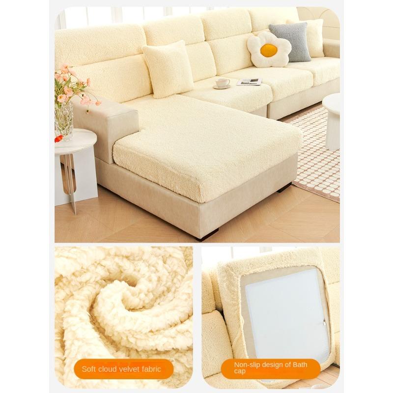 

Чехол для дивана, эластичный универсальный новый зимний плюшевый утолщенный чехол для сиденья дивана, универсальный чехол для ленивого дивана S