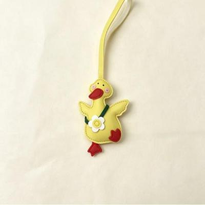 Leather Bag Charm - Cute Cartoon Animal Duck Keychain Ornament