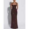 Women Sexy Sequin Slim Fit Spaghetti Strap Long Elegant Formal Party Dress