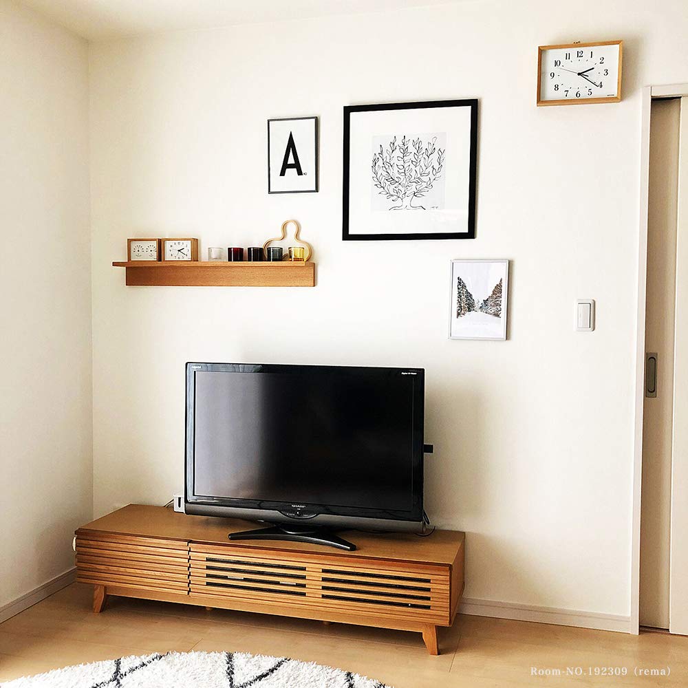 RHYTHM Radio Wall Table A4 Wooden Interior Light RHYTHM PLUS 8MY557SR06 Clock, Clock, Clock, Size, Frame, Clock, Brown, 21x29.7x5.2cm