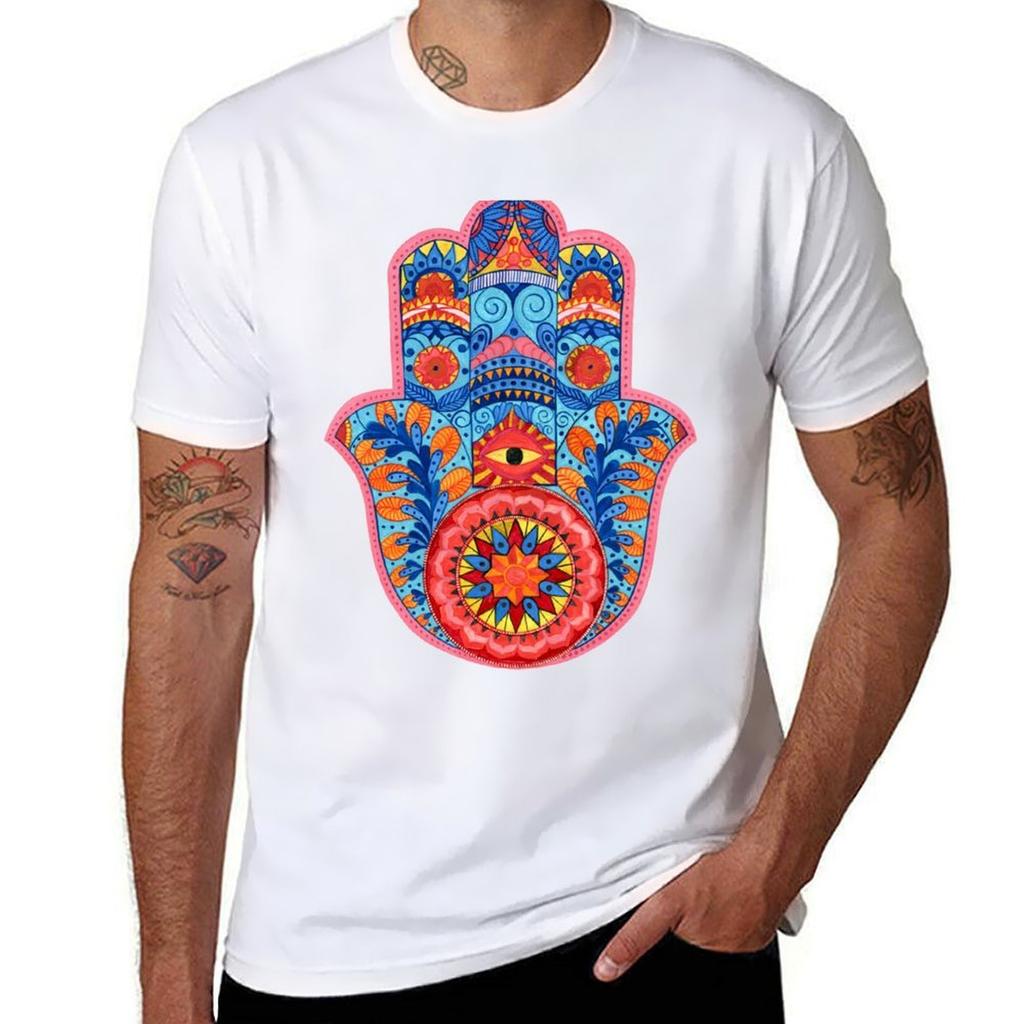 Hamsa Hand Watercolor TShirt Creative Graphic Tee Shirt
