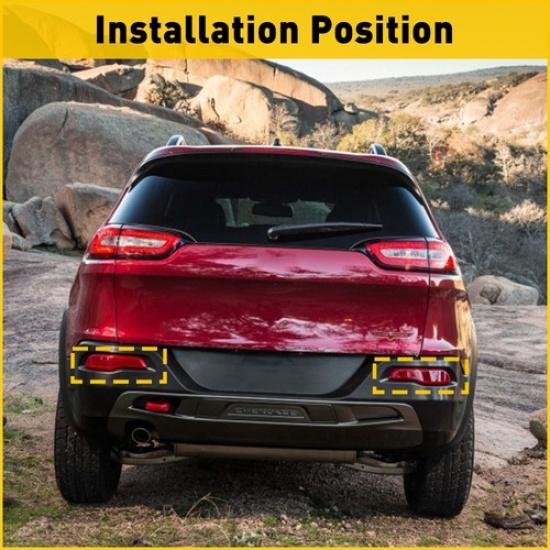 Rear Bumper Reflector Light Lamp Case for 2014-2018 Jeep Cherokee Left + Right V