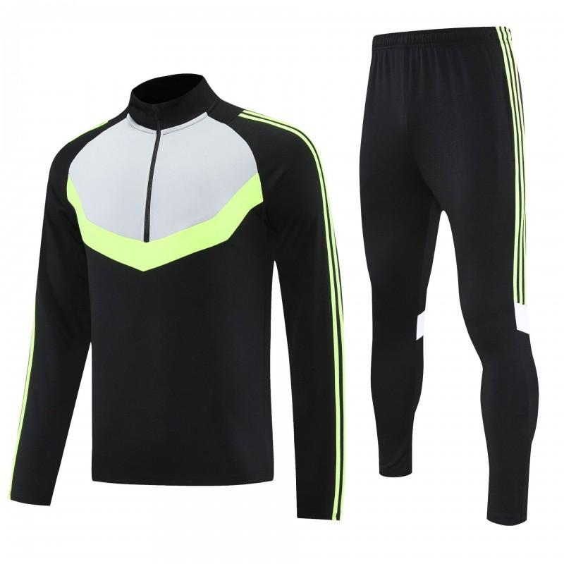 Men Women Sportswear Set Long Sleeve Half-Zip Quick Dry Training Top Pants Running Gym Fitness Winter