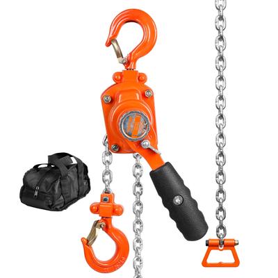 Manual Lever Chain Hoist, 1/4 Ton 550 Lbs Capacity 1.5m Come Along, G80 Galvanized Carbon Steel with Weston Double-Pawl Brake