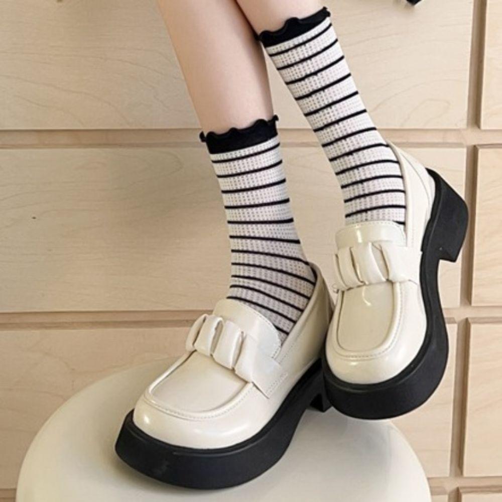 

Mid Tube Women s Stripe Tube Sock JK Ruffle Short Socks Fashion Summer