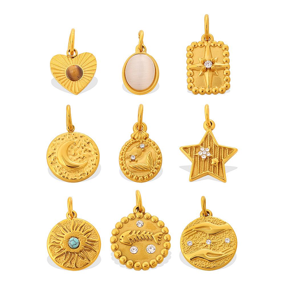 Fashion Personality Sun Moon Stars Sun Love Diy Bracelet Necklace Pendant Stainless Steel Accessories