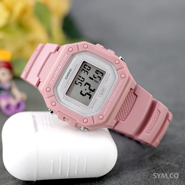 Casio Pastel Color Common Couple Recommended 7 Year Battery Light Sports Watch 218C Pink A
