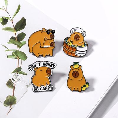 Unique Capybara Designs Brooch Decoration Trendy Capybara Enamel Brooch With Vibrant Colors Dainty Lapel Pin For Women