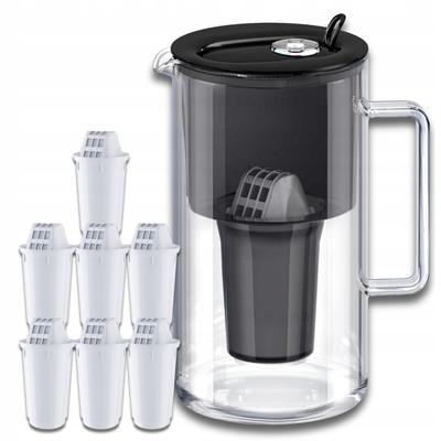 Aquaphor Nord Glass Filter Jug 2.5L + 7 A5 Cartridges (350L), Black