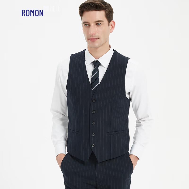 Romon Men's Slim Fit Striped Suit Vest