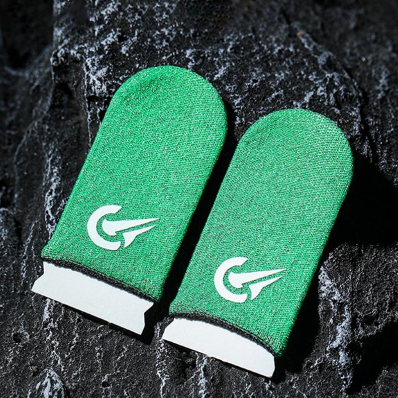 Breathable Silver Fiber Touch Display Finger Covers 360 Degree Fit Anti Slip Gaming Accessories for Mobile Devices 2pcs