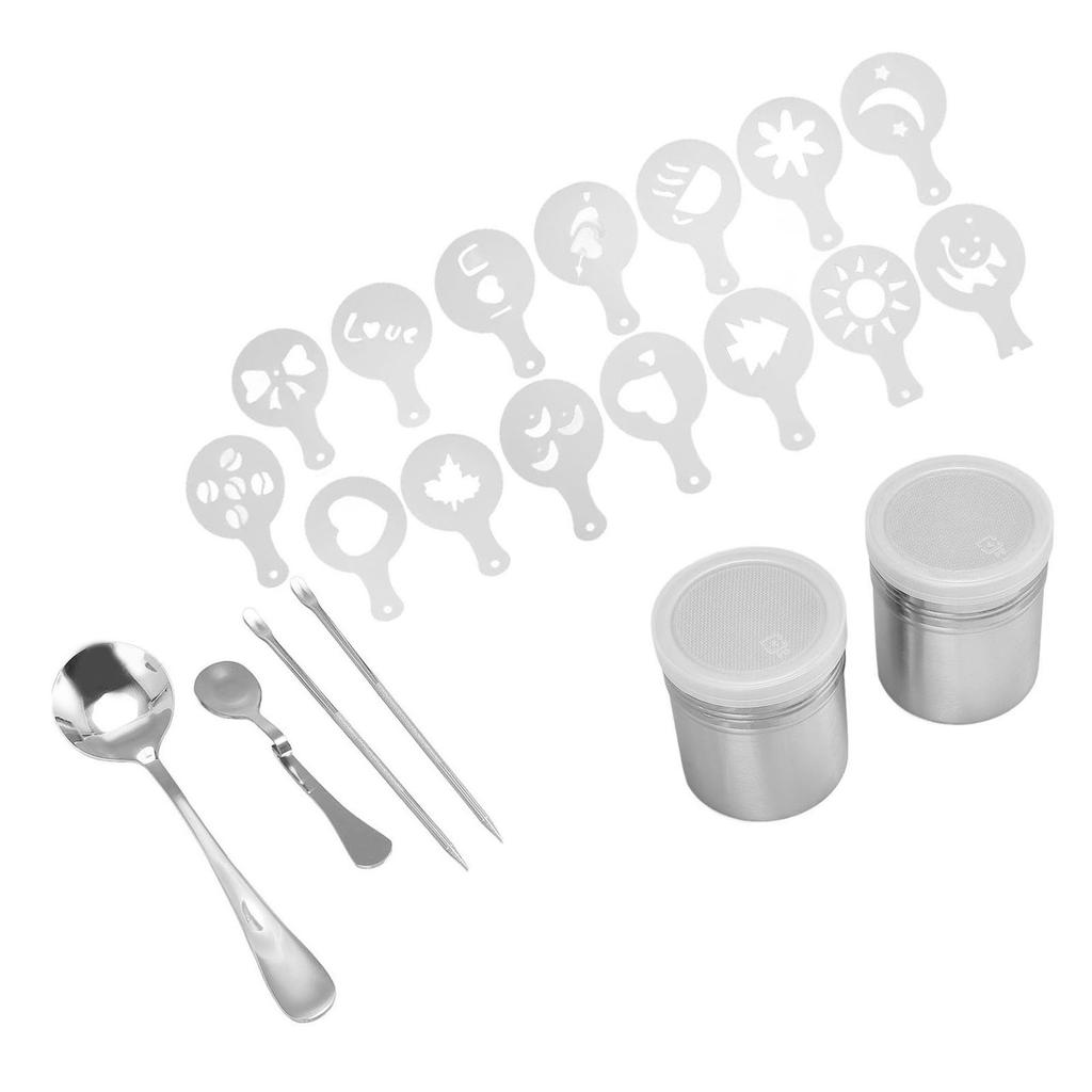 Coffee Decorating Stencils Coffee Carving Pen Set Stainless Steel Portable Latte Art Pen Coffee