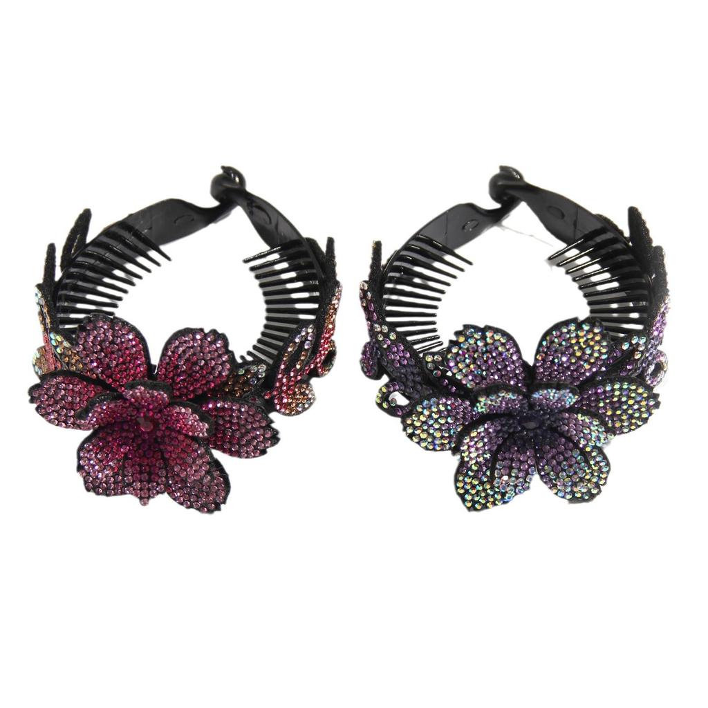 Floral Korean Style Dumpling Bun Hair Tie & Clip