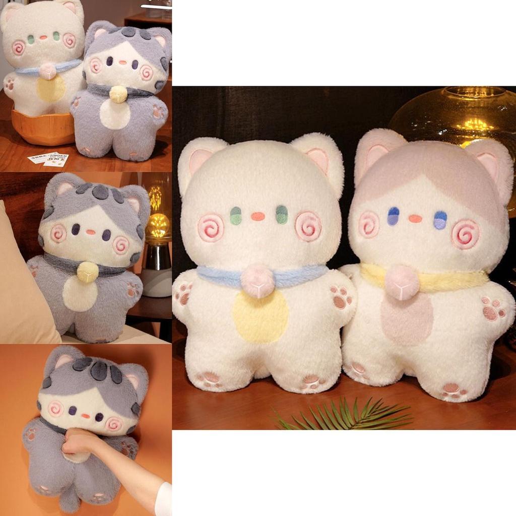 Adorable Standing Plush Cat Toy With Pp Cotton Filling Perfect For Decor And Cuddles