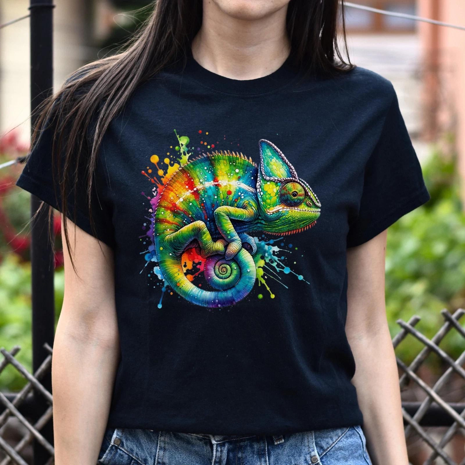 Chameleon Color Splash Unisex T-Shirt Black Navy Dark Heather 3XL