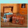 Caixa de Bugigangas de Madeira Vintage com Tampa para Decoração de Casa e Armazenamento à Prova de Pó