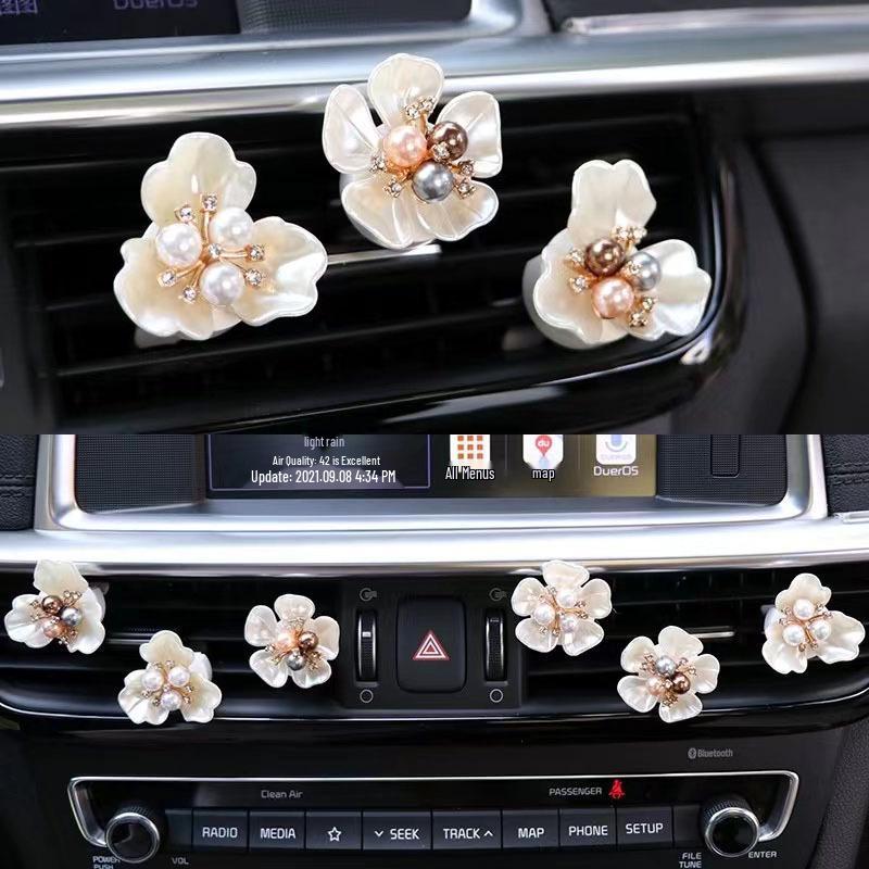 Car Interior Pearl Flower Vent Perfume Gift