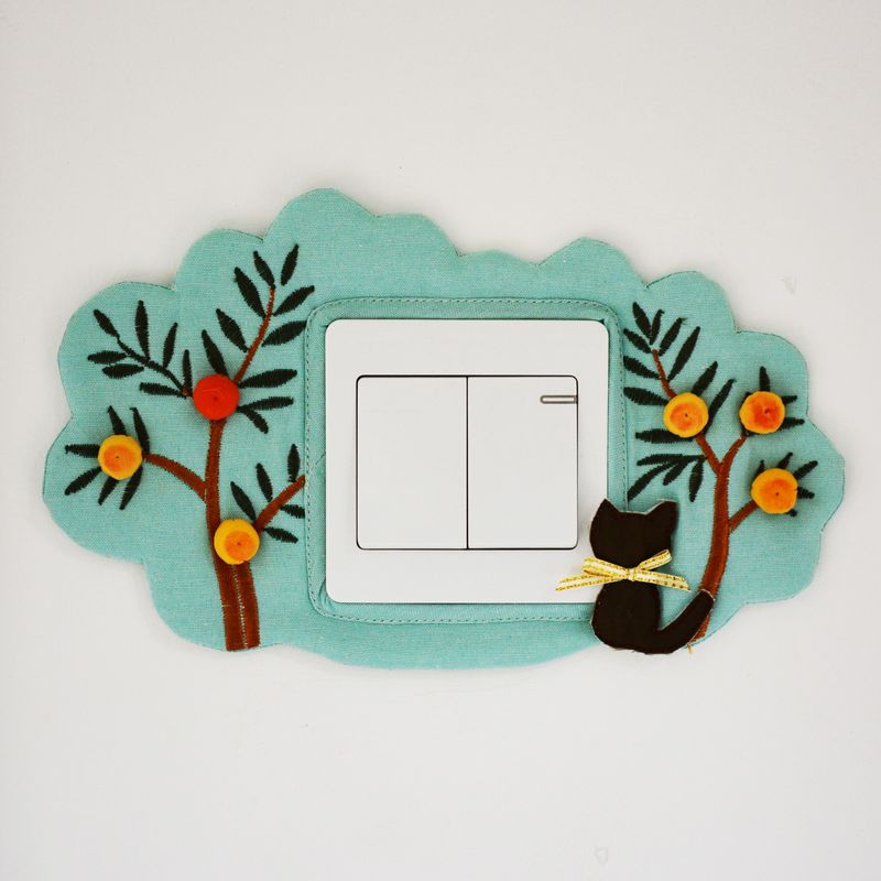 

Ручной работы Чехол для выключателя Тканевый Чехол для защиты розетки Накладка на выключатель Настенная Наклейка на выключатель огня Минималистичный Современный Креативный (видение) Green Hole size about 8.5*8.5cm