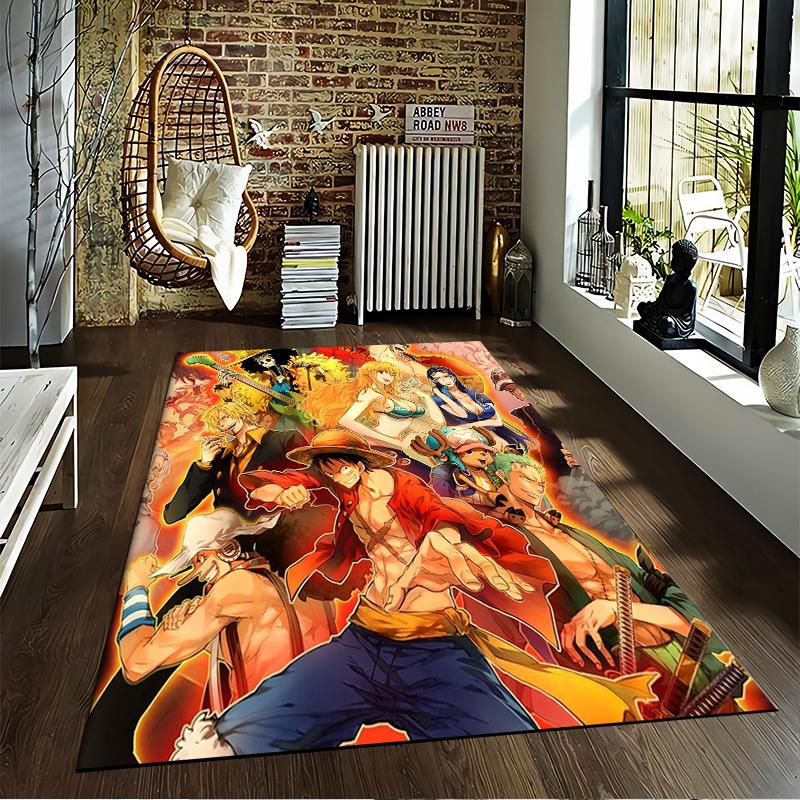 "Anime-Themed Carpet with Pirate Characters and Vibrant Colors" Suitable for use as an anti-slip for living room bedroom sofas