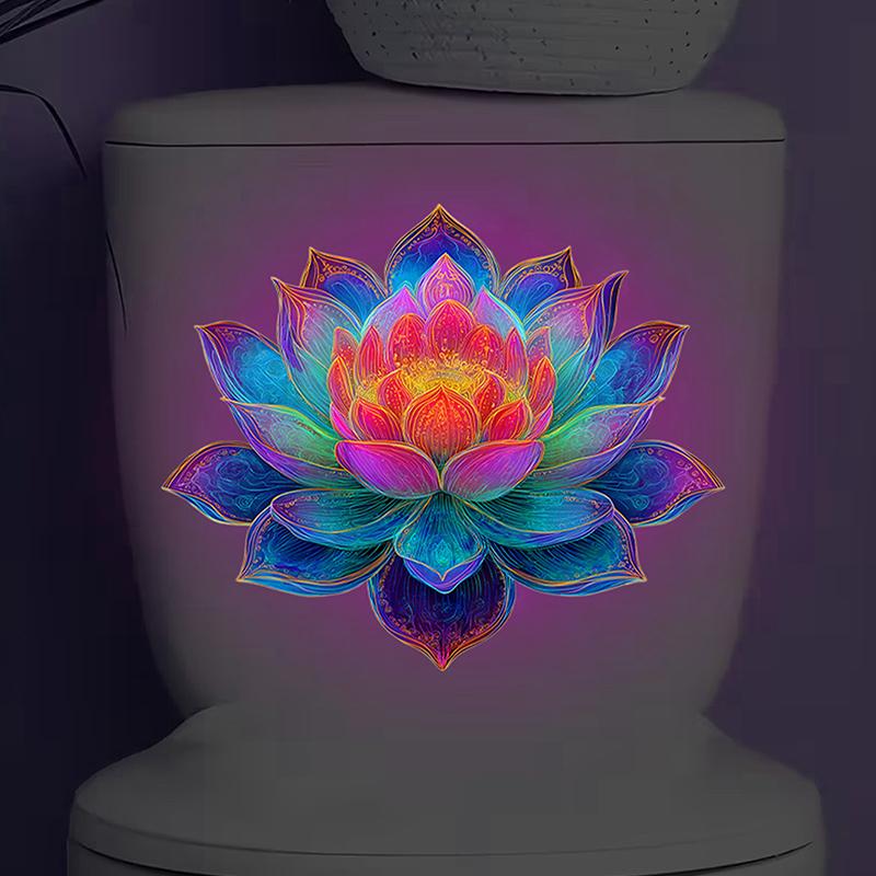 

Glow-In-The-Dark Self-Adhesive Flower Toilet Sticker Lotus Bathroom Illuminated Toilet Sticker Luminous Wall Decal Home Decor