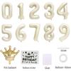 40 Inch White Foil Balloon Number 12,Crown 12th Birthday Party Decorative Balloons,Number Large Numbers Balloon 12,Girls Boys 12th Birthday