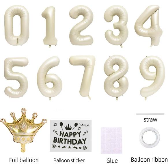 40 Inch White Foil Balloon Number 17,Crown 17th Birthday Party Decorative Balloons,Number Large Numbers Balloon 17,Girls Boys 17th Birthday