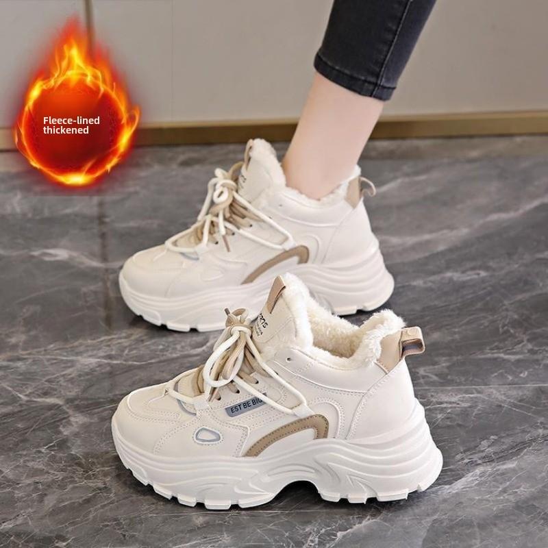 

Мода Мода Массивные кроссовки для женщин Средний верх Зима Папа Платформа Меховая подкладка Теплые Повседневные Для ходьбы Клиновидные Спортивные Теннисные 40 белый