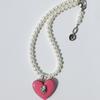 VERRYTASTE Heart Pendant Pearl Necklace - Pink