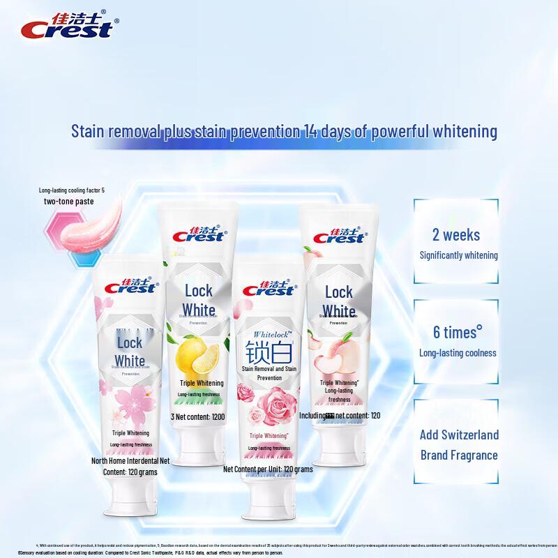 Crest Lock White Whitening Toothpaste Multi-Flavor Pack