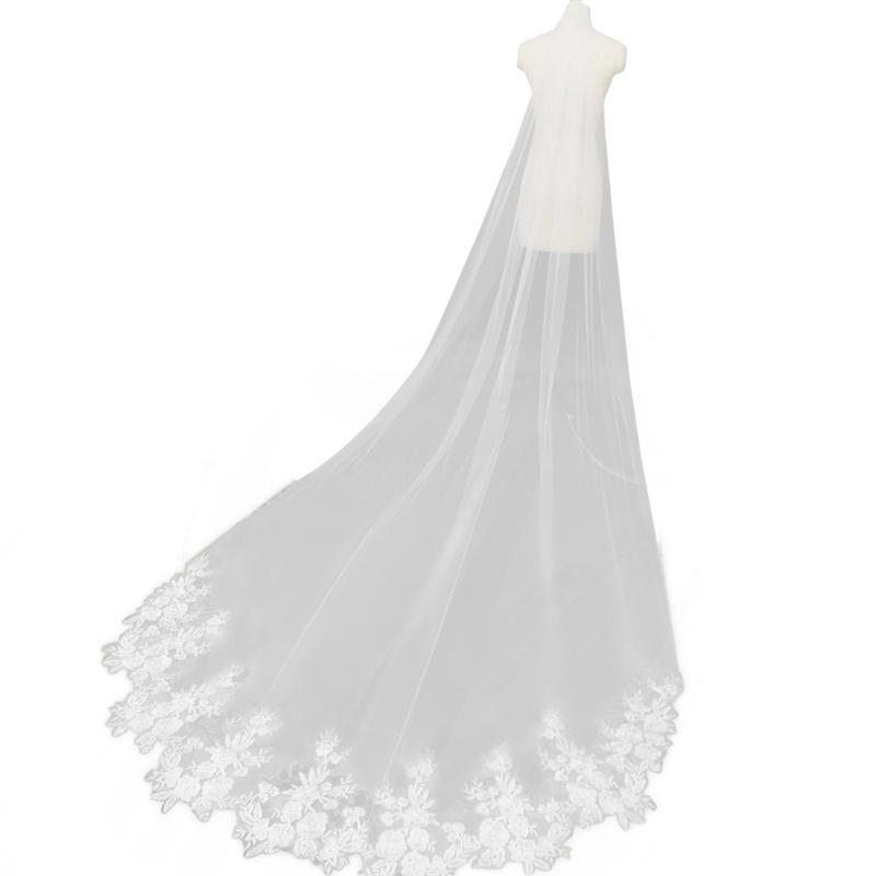 Свадебная фата Длинная мантилья для Девичника Подарок Невесте Душ невесты Свадьба Белая Длинная фата 1