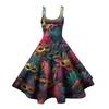 Women's Halloween Print Sexy Off-The-Shoulder Punk Vintage Dress