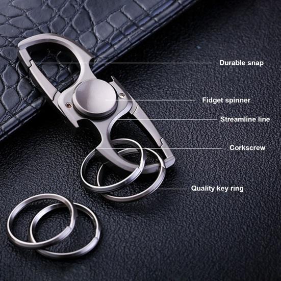 Brelok 3 w 1 ze stopu cynku, antystresowy, ze stali nierdzewnej, odporny na zarysowania, żyroskop na czubku palca, przenośny