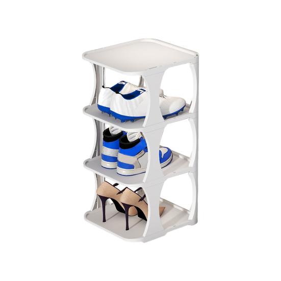 Shoe Rack Minimalist Stackable Convenient with Bottom Plate Easy to Install Save Space Stable Layered Partition Shoes Organizer Home Supplies