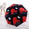 1pc Red Heart Pattern Automatic Folding Umbrella, Portable Collapsible Design, 8-Rib Iron Frame, Outdoor Accessory yy250905089