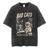 Animal Printed T Shirt Men Retro Washed 100% Cotton Tops Tees Harajuku Tshirt Streetwear Male Acid T-shirts Unisex