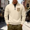 Men's Thickened Long-Sleeve Shirt Half-Zip Long-Sleeve Tops Casual Autumn/Winter Warm Hoodes