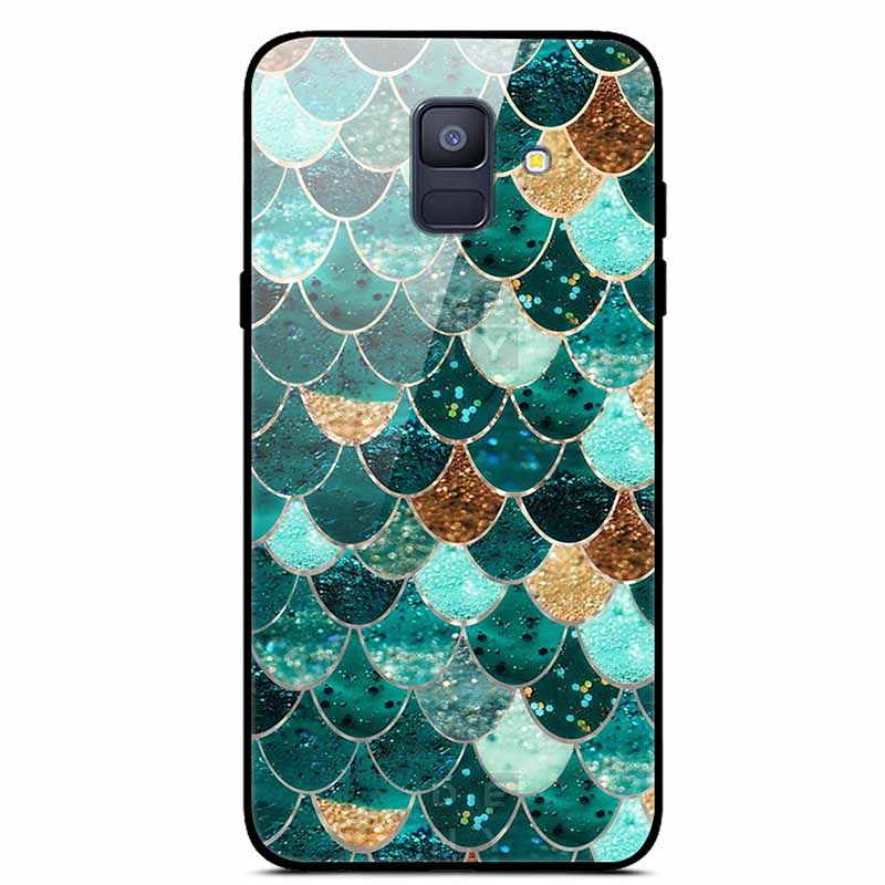 For Samsung Galaxy A8 Plus Cases A6 A7 2018 A8 2018 Tempered Glass Hard Back Cases For Samsung A6 Plus Covers Coque A7 A9 A8Plus