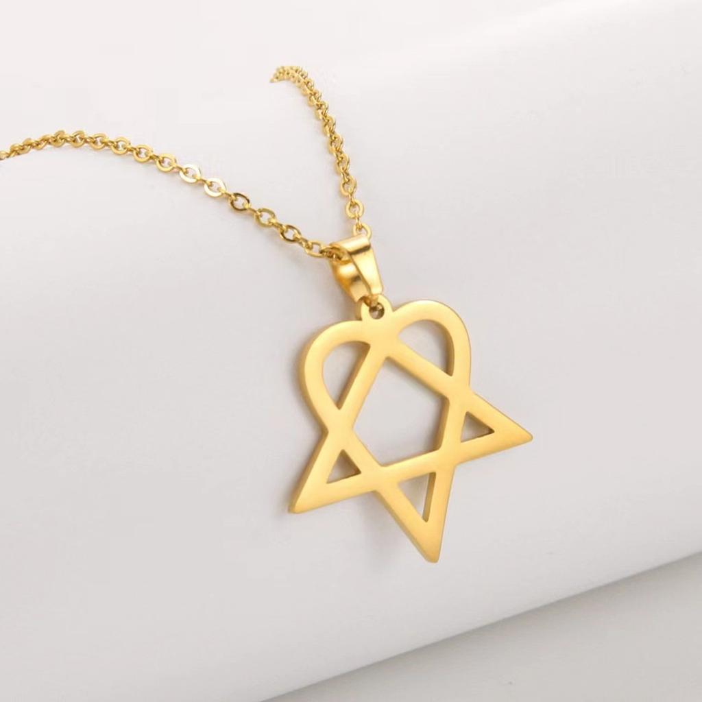 Irregular Five Pointed Star Necklace Stainless Steel Gold Plated Geometric Pendant For Women Daily Jewelry