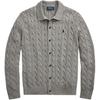 Polo Solid Color Cable Knit Button Front Loose Fit Long Sleeve Sweater Men Sweater MNPOSWE16822391-020