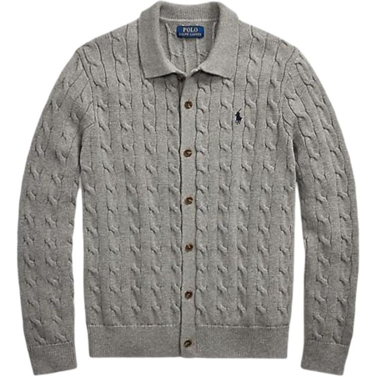 Polo Ralph Lauren Однотонный свитер крупной вязки с пуговицами спереди, свободного кроя, с длинными рукавами, мужской свитер MNPOSWE16822391-020 L