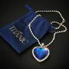 4pcs /Set Titanic Heart Of Ocean Necklaces For Women Love Heart Blue Crystal Zircon Jewelry Sets Female Wedding Party Jewelry