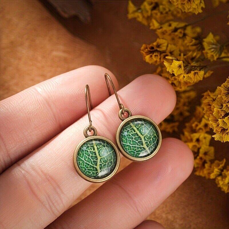 Vintage Baum-Blatt-Ohrringe für Frauen, Schmuck, Ornament, Geschenk